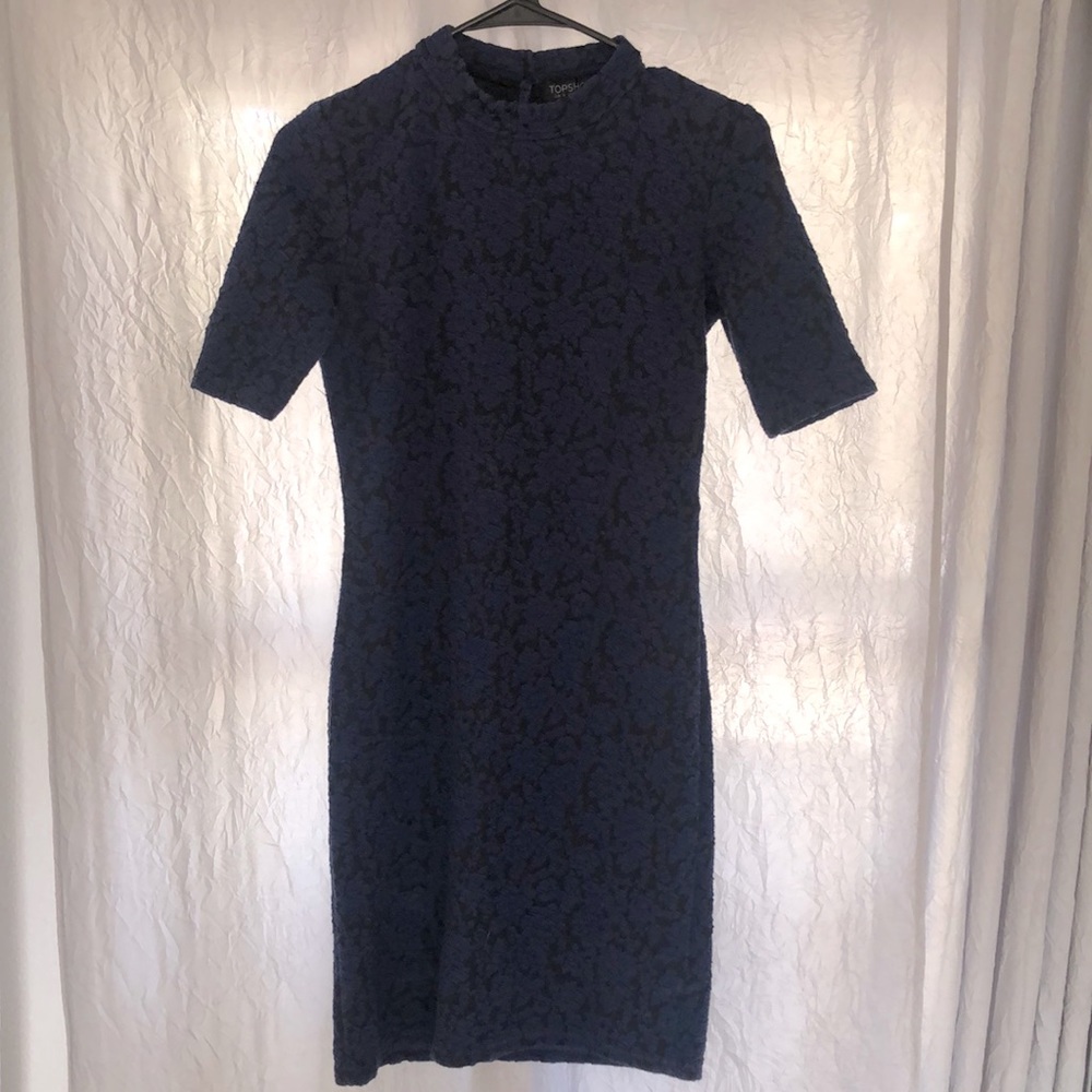 TOP SHOP Bodycon Lace Detail Dress